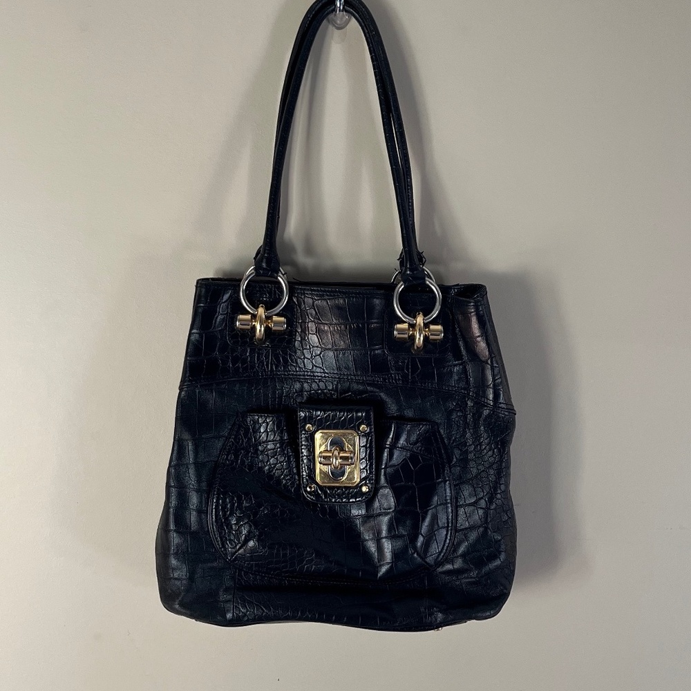 B Makowsky Large Purse/Tote in Black Leather